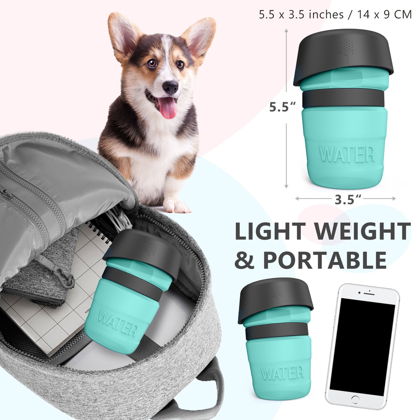 Pet Outdoor Foldable Water Bottle - Portable Dog Travel Water Dispenser