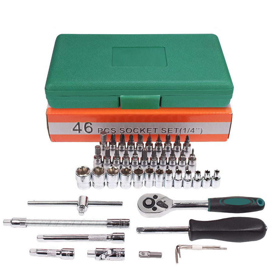 Car Repair Tool 46pcs Inch Socket Set Car Repair Tool Ratchet Torque Wrench Combo Tool Kit Auto Repairing Tool Set