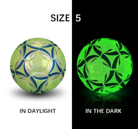Professional Luminous Glow Football - PU Surface Training Ball (Size 4/5, 1-3 Hour Glow Duration)