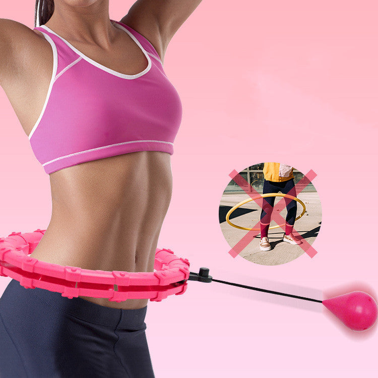 Professional Adjustable Smart Hula Hoop - ABS No-Fall Technology (18/21/24 Knots, Pink/Purple)