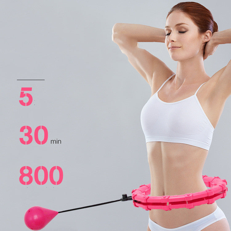 Professional Adjustable Smart Hula Hoop - ABS No-Fall Technology (18/21/24 Knots, Pink/Purple)
