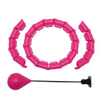 Professional Adjustable Smart Hula Hoop - ABS No-Fall Technology (18/21/24 Knots, Pink/Purple)
