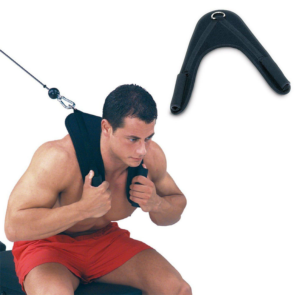 Professional Gym Abdominal Strap - Nylon Webbing PVC Handle (42cm, D-Ring Design)