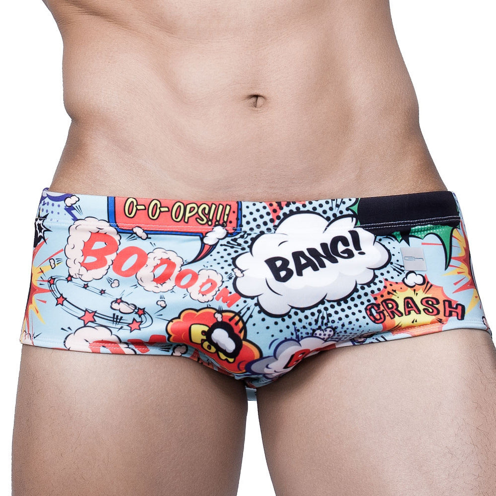 Short de bain Boxer à imprimé explosif pour hommes, Version Explosive du petit short de bain de plage Sexy