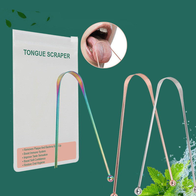 Tongue Scraper 304 Stainless Steel Tongue Cleaner Brush Tongue Plate