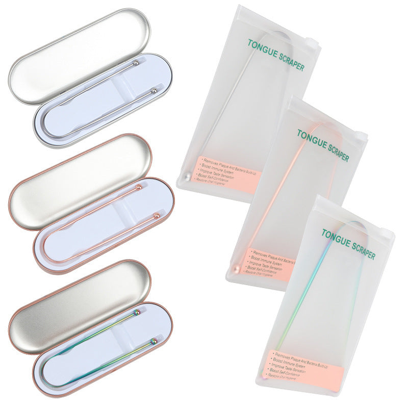 Tongue Scraper 304 Stainless Steel Tongue Cleaner Brush Tongue Plate