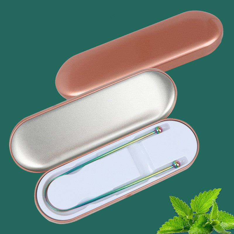 Tongue Scraper 304 Stainless Steel Tongue Cleaner Brush Tongue Plate