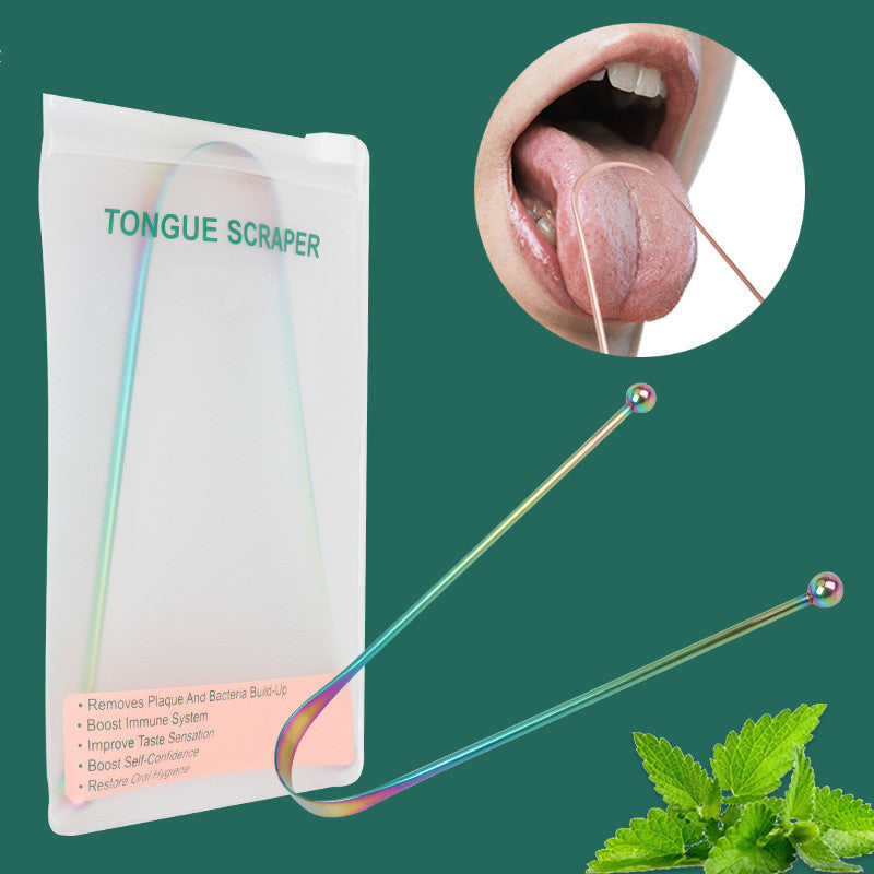 Tongue Scraper 304 Stainless Steel Tongue Cleaner Brush Tongue Plate