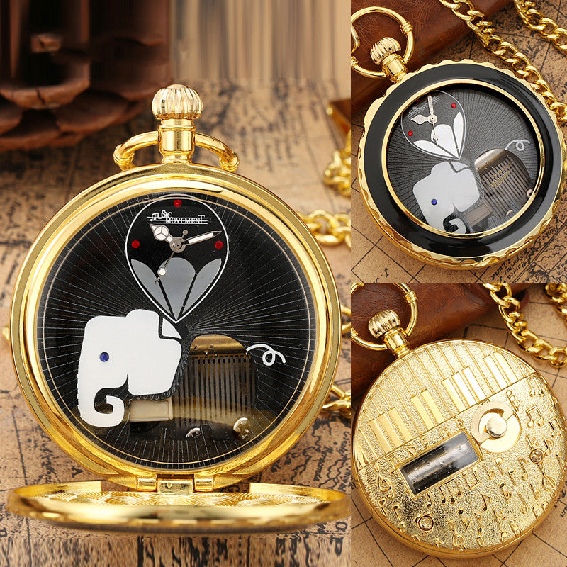 Eight Music Box Hollow Necklace Watch Waterproof - Melodic Elegant Sophisticated Nostalgic Charming Versatile
