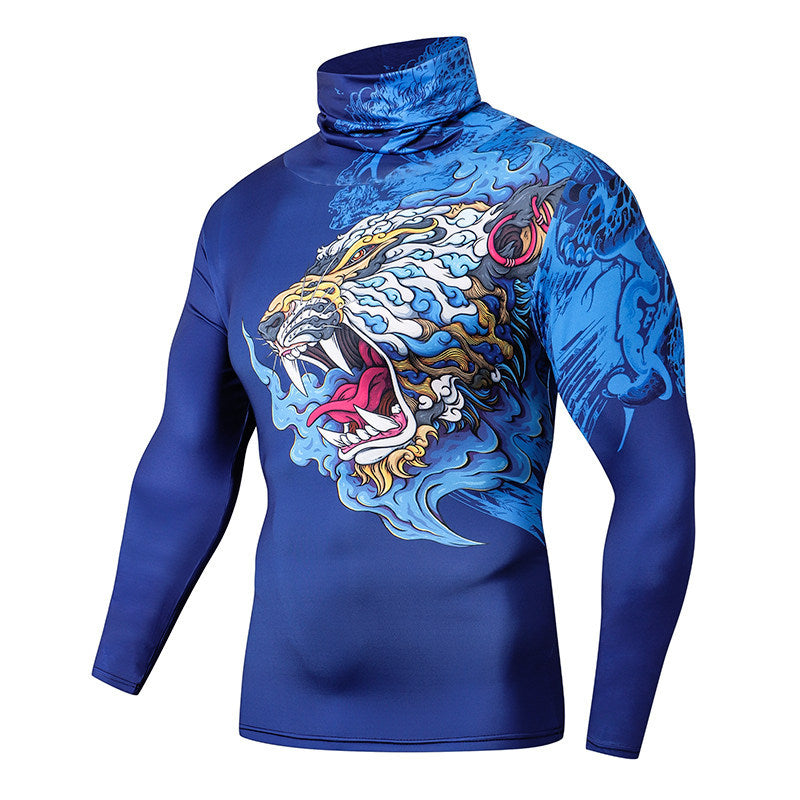 T-shirt 3D décontracté pour hommes, chemises de Compression de Fitness avec masque