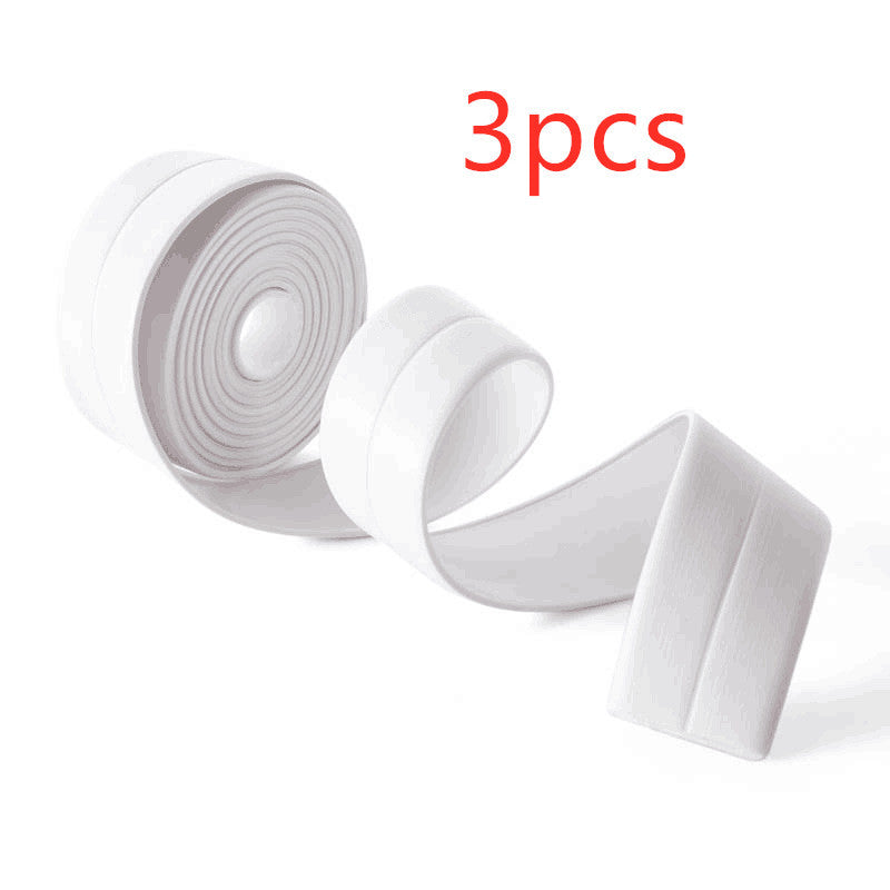 Bathroom Sealing Strip Tape - White PVC Self-Adhesive Waterproof Wall Sticker