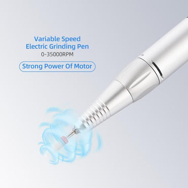 Professional Electric Nail Drill - 35000RPM Rechargeable | 12W 7500mAh 390g ABS