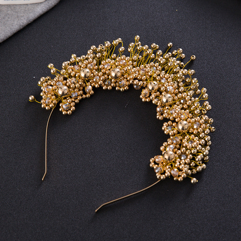 Koreanska brudhåraccessoarer, pärlpannband, hårband, huvudblommor, bröllopstillbehör, blommor, bröllopstillbehör