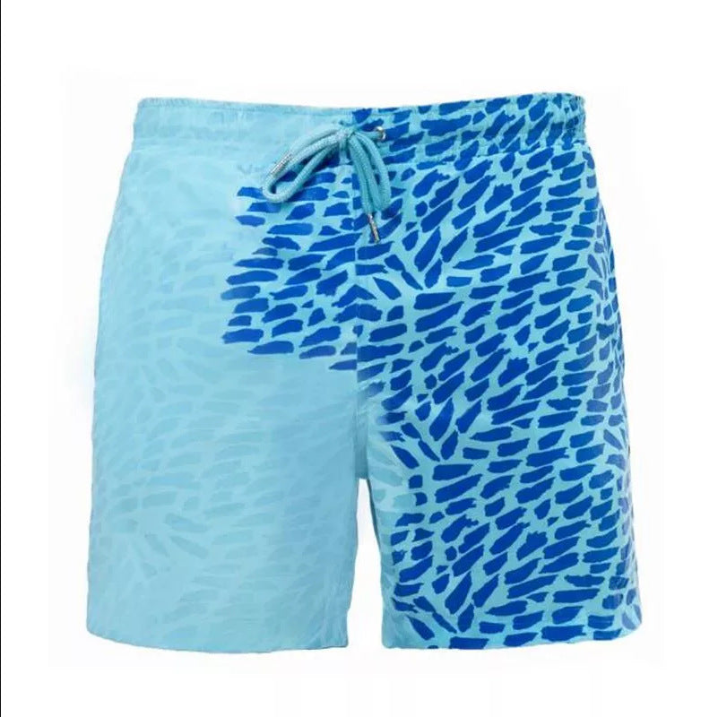 Short de plage à couleur changeante magique, maillot de bain d'été pour hommes, maillot de bain à séchage rapide, pantalon de plage