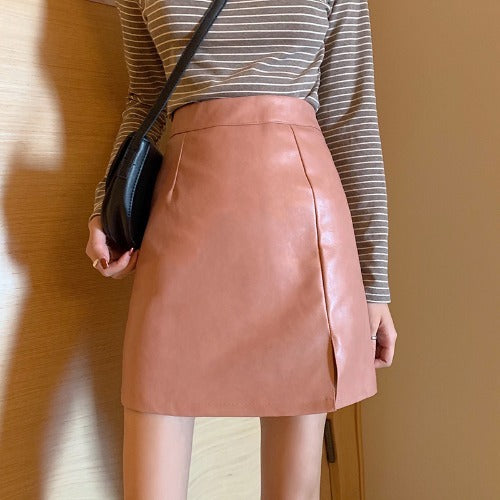 Mode chaude femmes jupes en cuir brillant femme solide moulante crayon courte Mini jupe femme fermeture éclair taille haute jupe