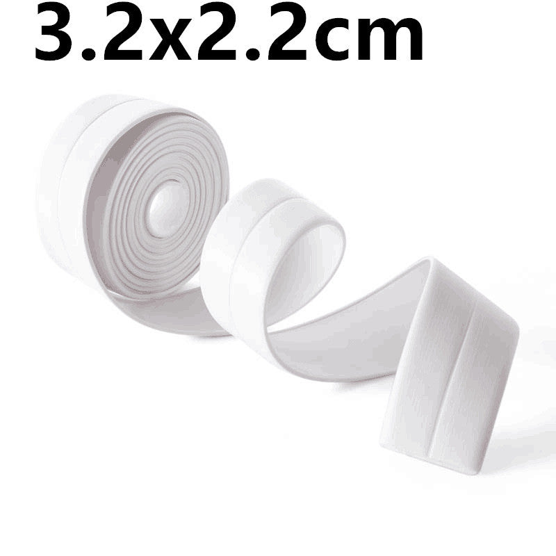 Bathroom Sealing Strip Tape - White PVC Self-Adhesive Waterproof Wall Sticker