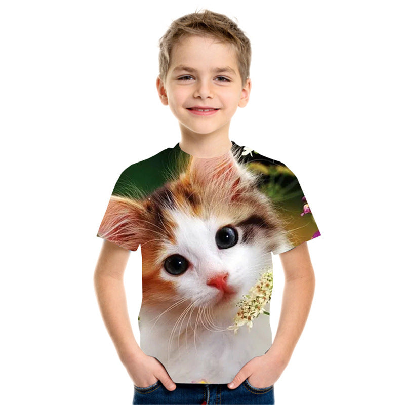3D Digital Printing Kortärmad Mode T-shirt för barn