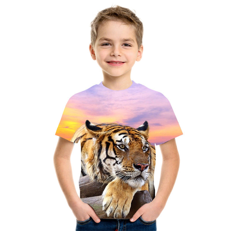 3D Digital Printing Kortärmad Mode T-shirt för barn