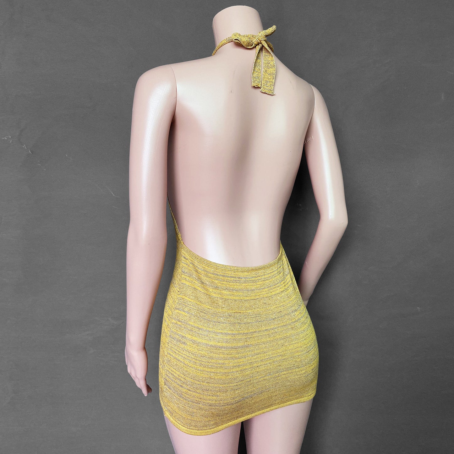 Cryptographique Halter Sexy Dos Nu Mini Robes Moulante Maigre