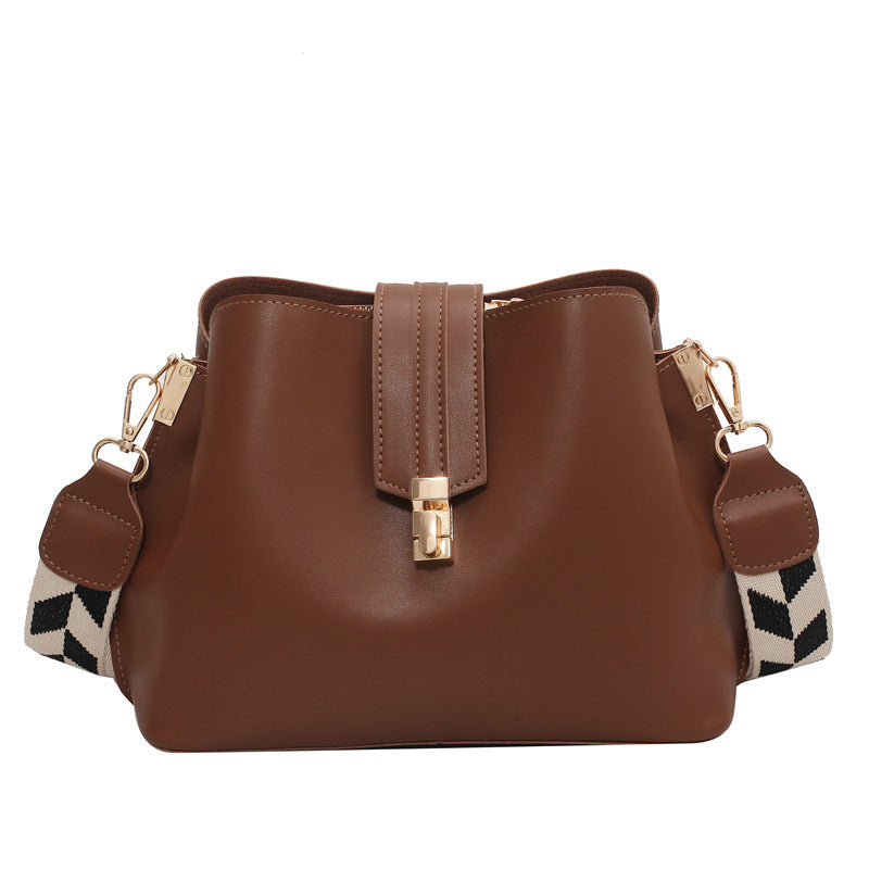 Bred axelrem Bucket Bag Enkel axelväska Diagonal