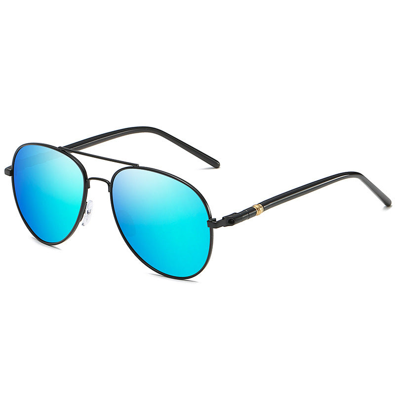 Lunettes de soleil polarisées Lunettes de soleil en métal pour hommes Lunettes de soleil à film couleur