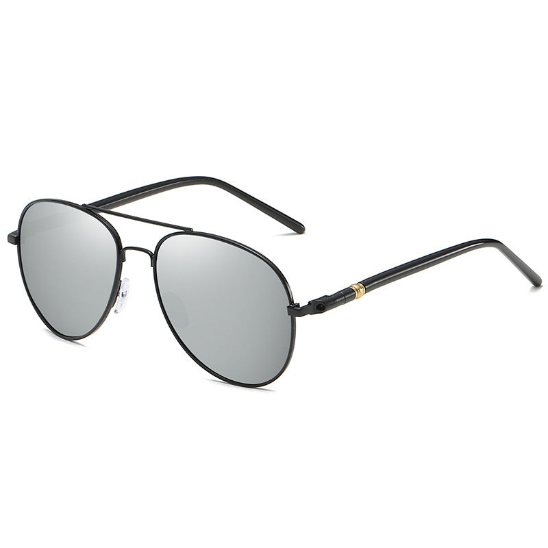 Lunettes de soleil polarisées Lunettes de soleil en métal pour hommes Lunettes de soleil à film couleur