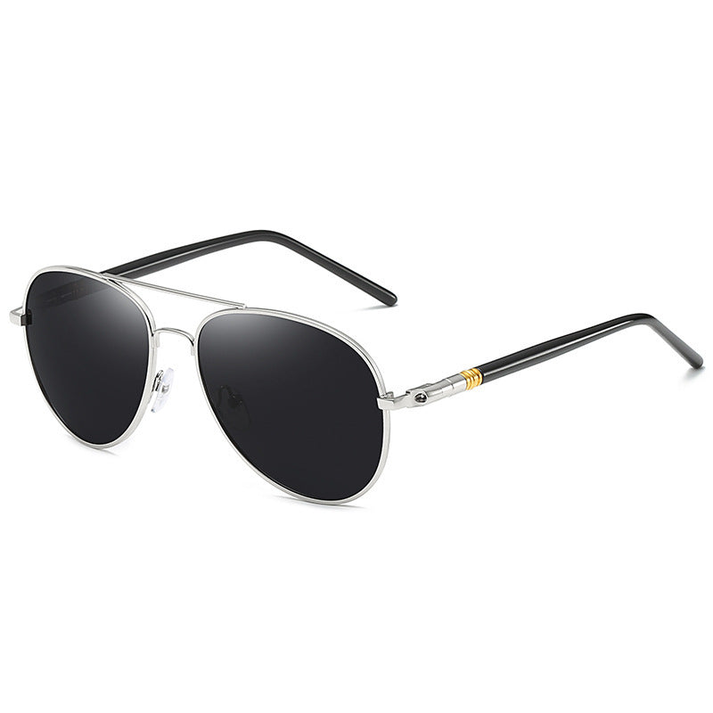 Lunettes de soleil polarisées Lunettes de soleil en métal pour hommes Lunettes de soleil à film couleur