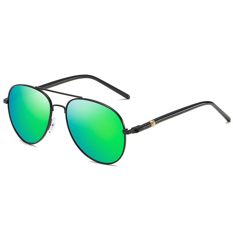 Lunettes de soleil polarisées Lunettes de soleil en métal pour hommes Lunettes de soleil à film couleur