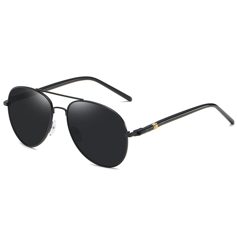 Lunettes de soleil polarisées Lunettes de soleil en métal pour hommes Lunettes de soleil à film couleur