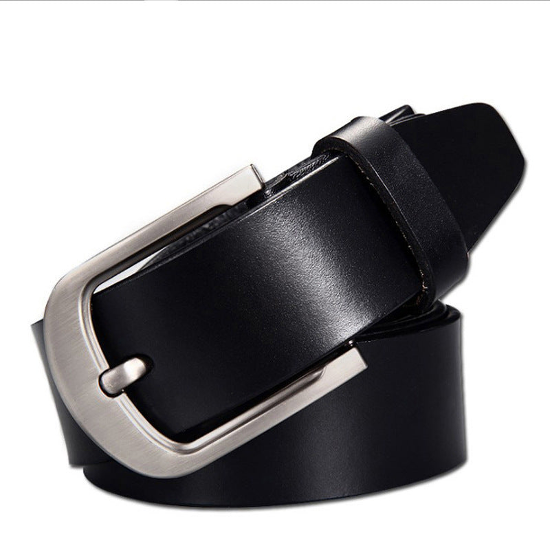 Men's Leather Cowskin Vintage Jean Belt Pin Buckle Wide - Rustic Heritage