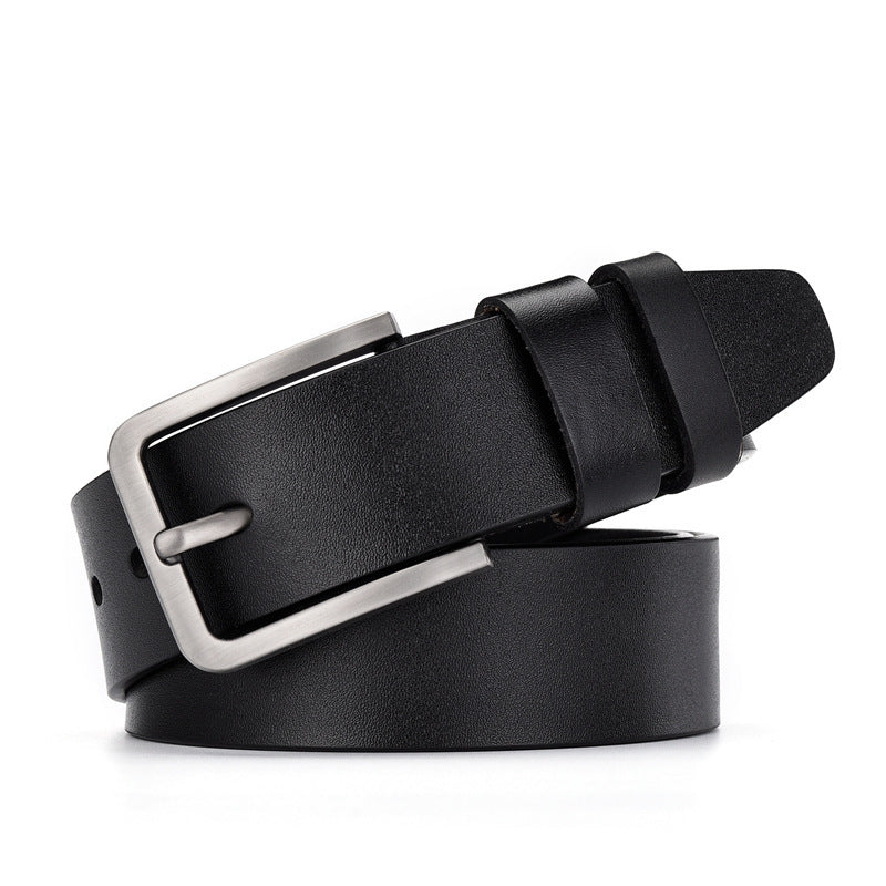Men's Leather Cowskin Vintage Jean Belt Pin Buckle Wide - Rustic Heritage