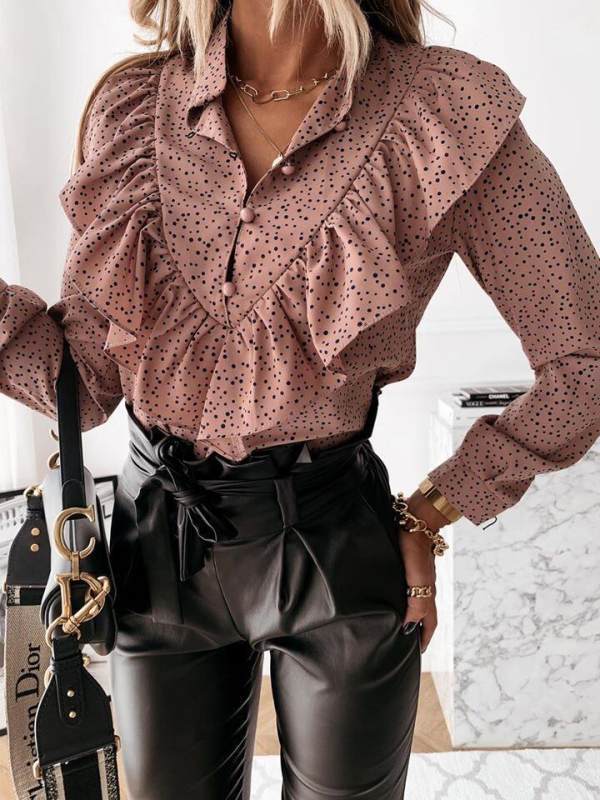 Elegant Women's Blouses - Long Sleeve Shirt Casual Tops