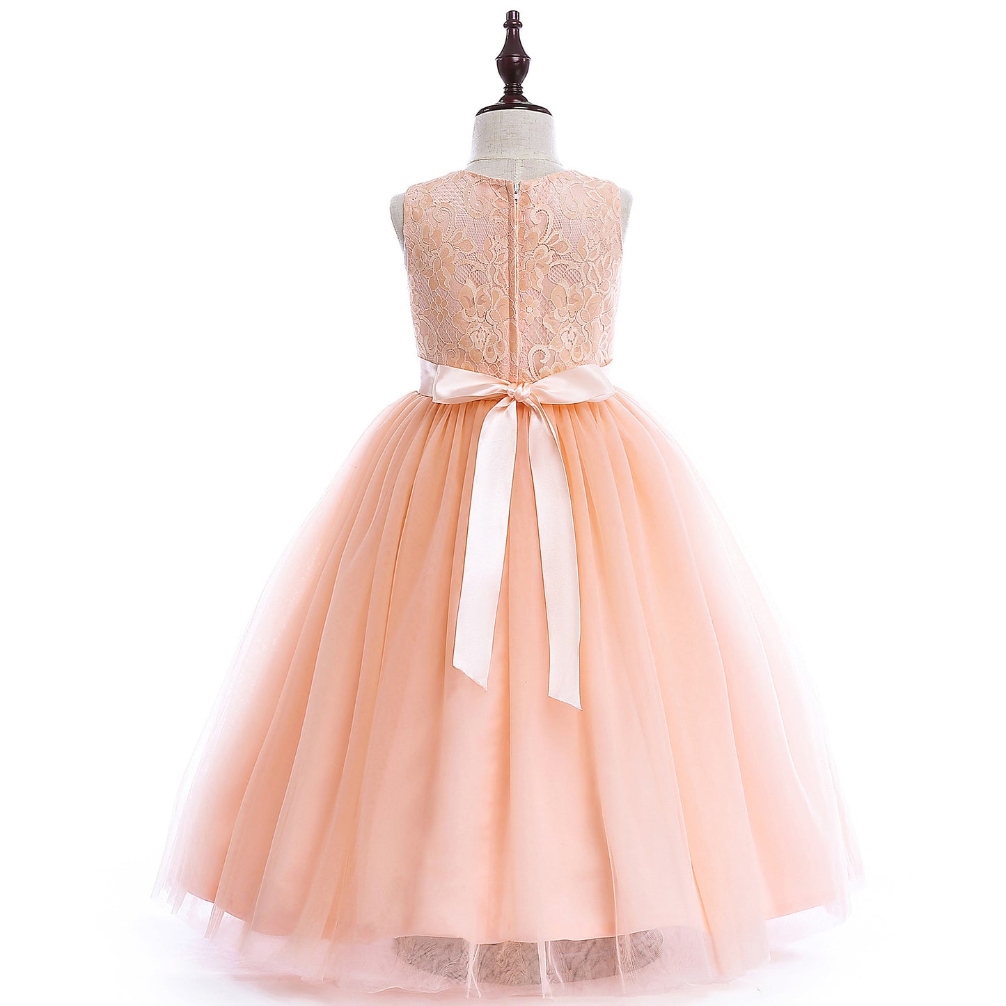 Robe de mariée pour grands enfants, jupe en dentelle, Costumes pour filles