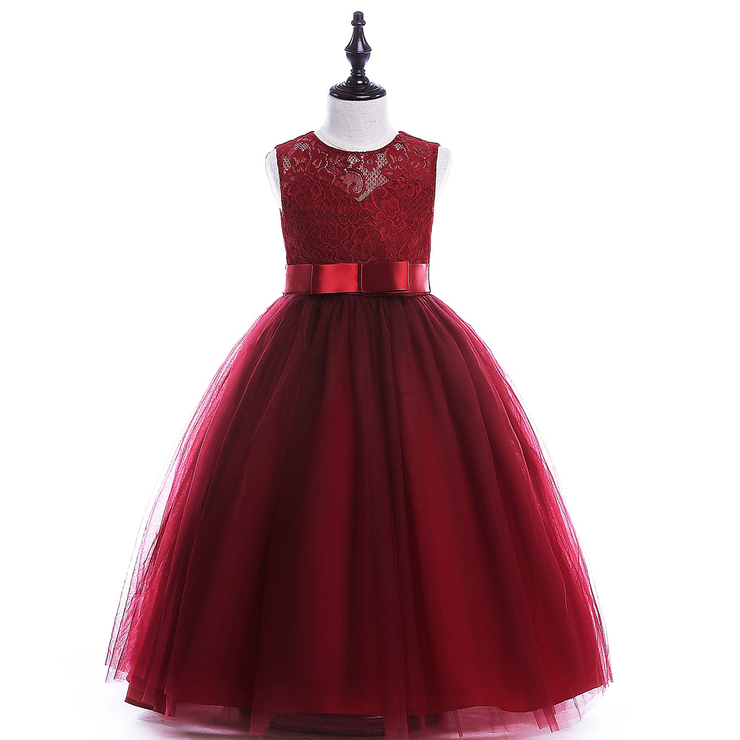 Robe de mariée pour grands enfants, jupe en dentelle, Costumes pour filles