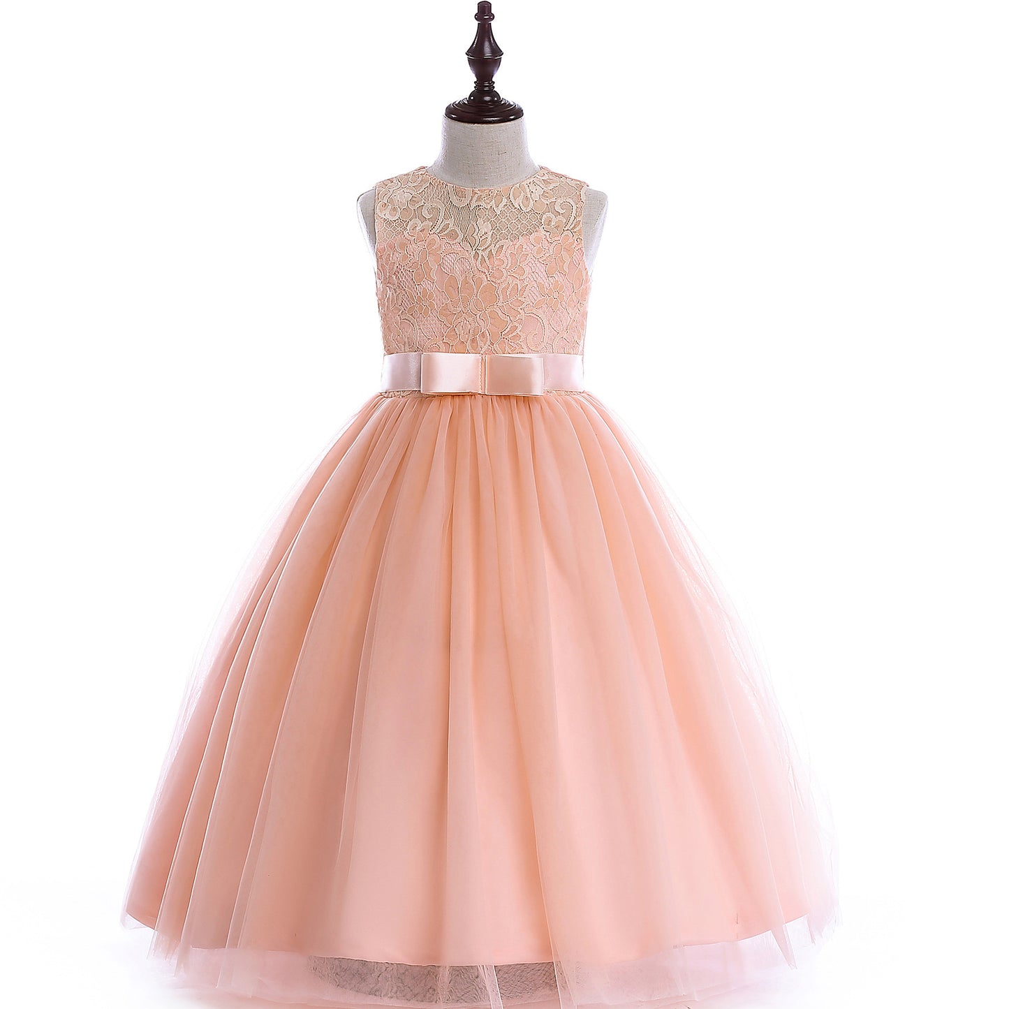 Robe de mariée pour grands enfants, jupe en dentelle, Costumes pour filles