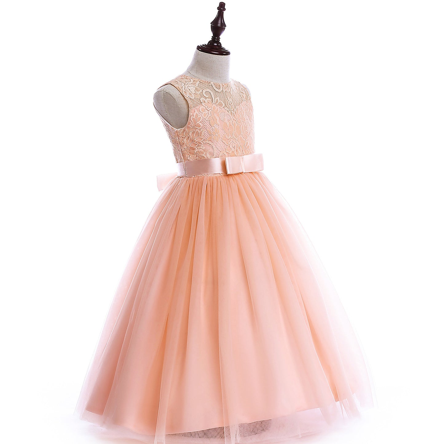 Robe de mariée pour grands enfants, jupe en dentelle, Costumes pour filles