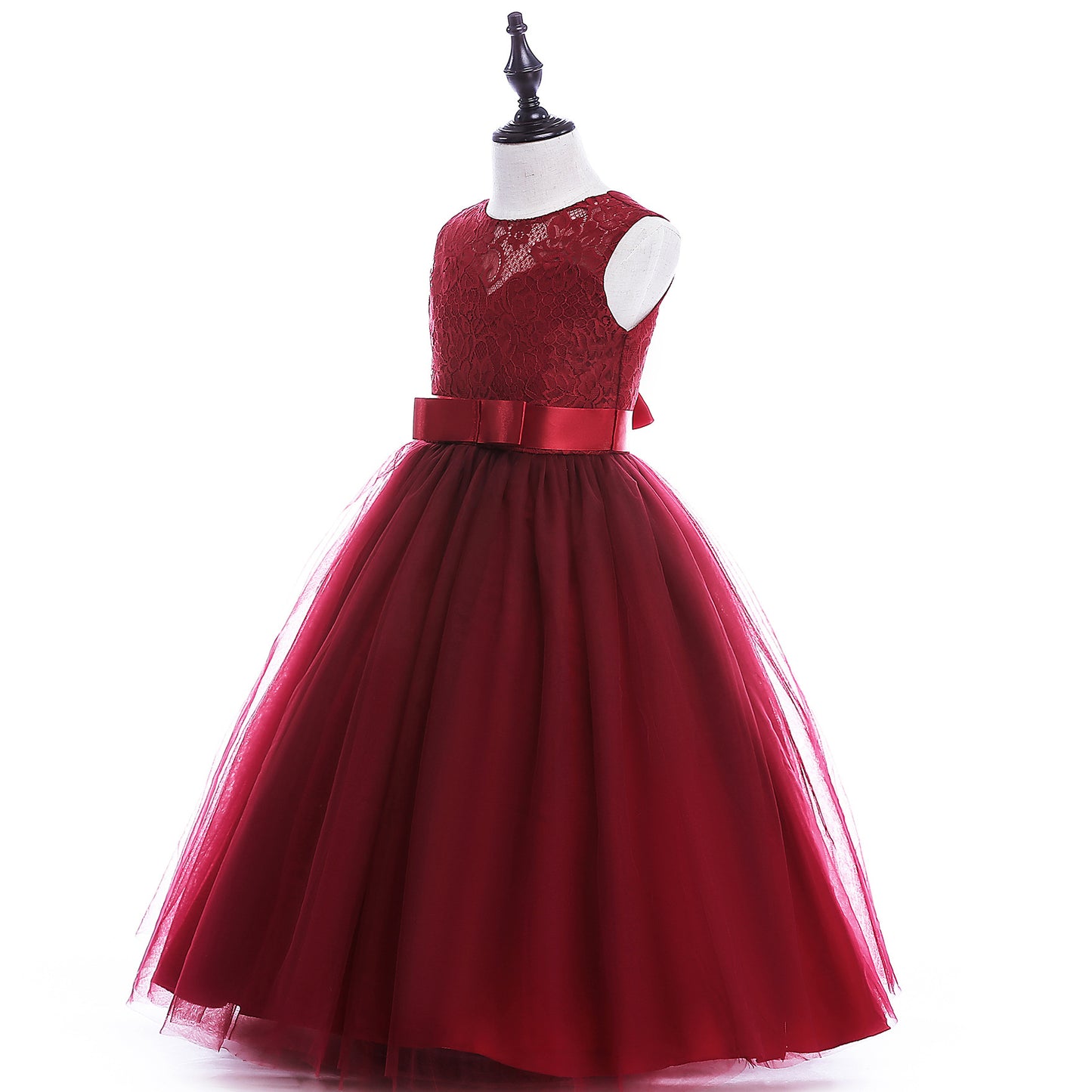 Robe de mariée pour grands enfants, jupe en dentelle, Costumes pour filles