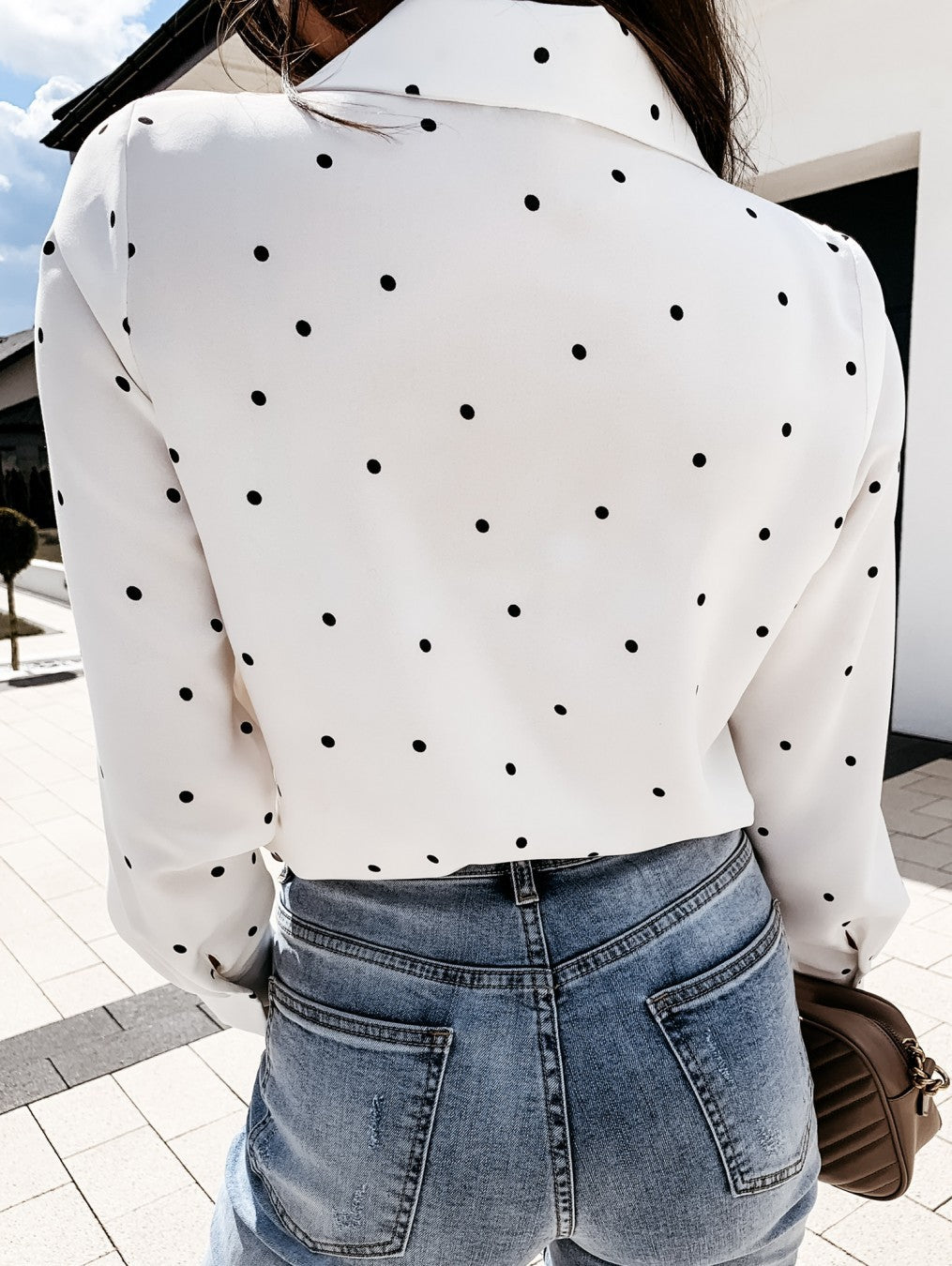 Polka Dot Long Sleeve Pocket Shirt - Stylish & Comfortable