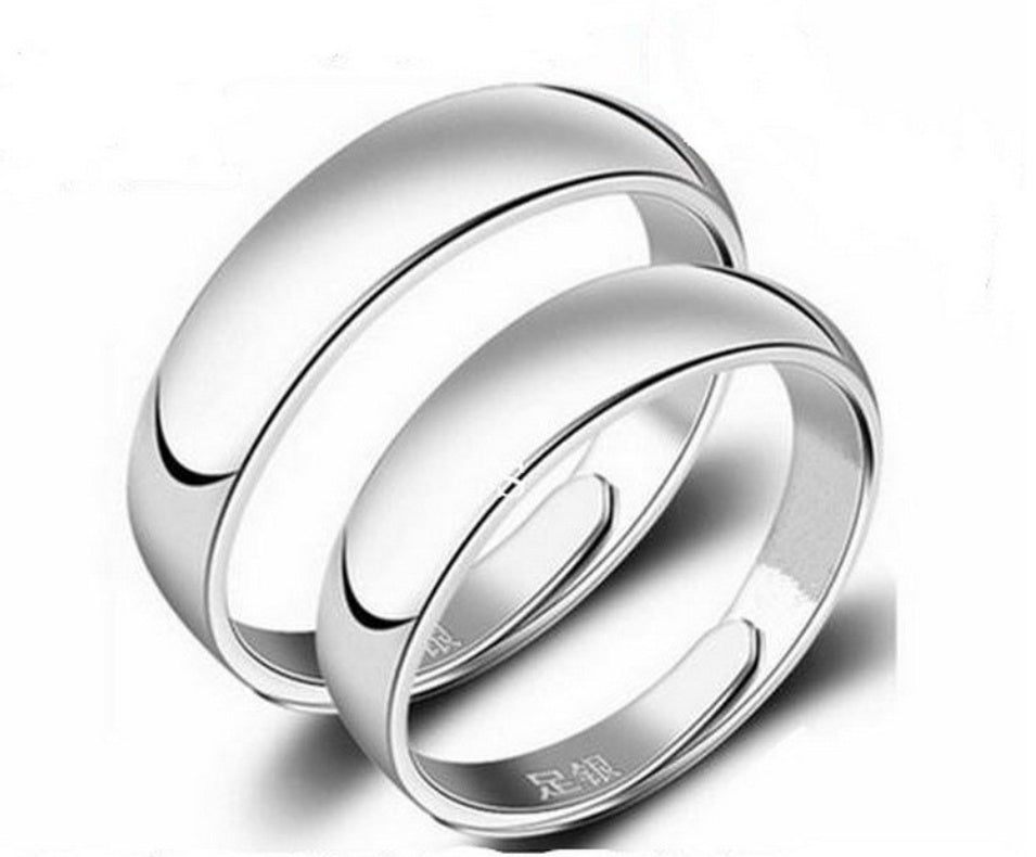 Bague brillante bague en argent simple pour hommes
