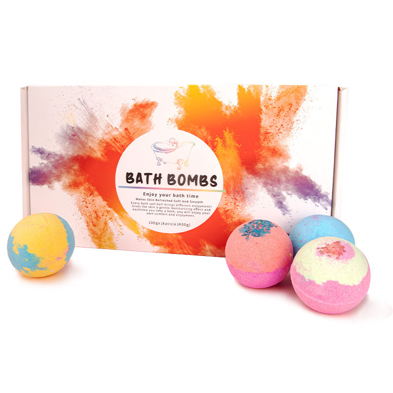 Bath Bombs Gift Set - 14 Piece Explosive Salt Ball Collection with Various Scents for Women