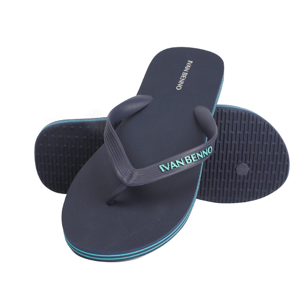 Summer Cross Border Flip Flop Men\'s Smple Antiskid Rubber Beach Shoes