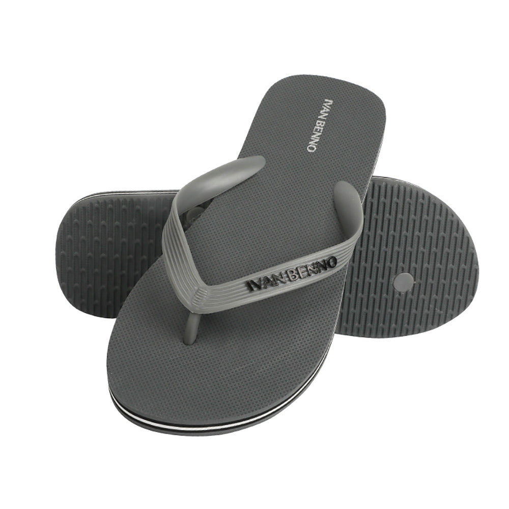Summer Cross Border Flip Flop Men\'s Smple Antiskid Rubber Beach Shoes