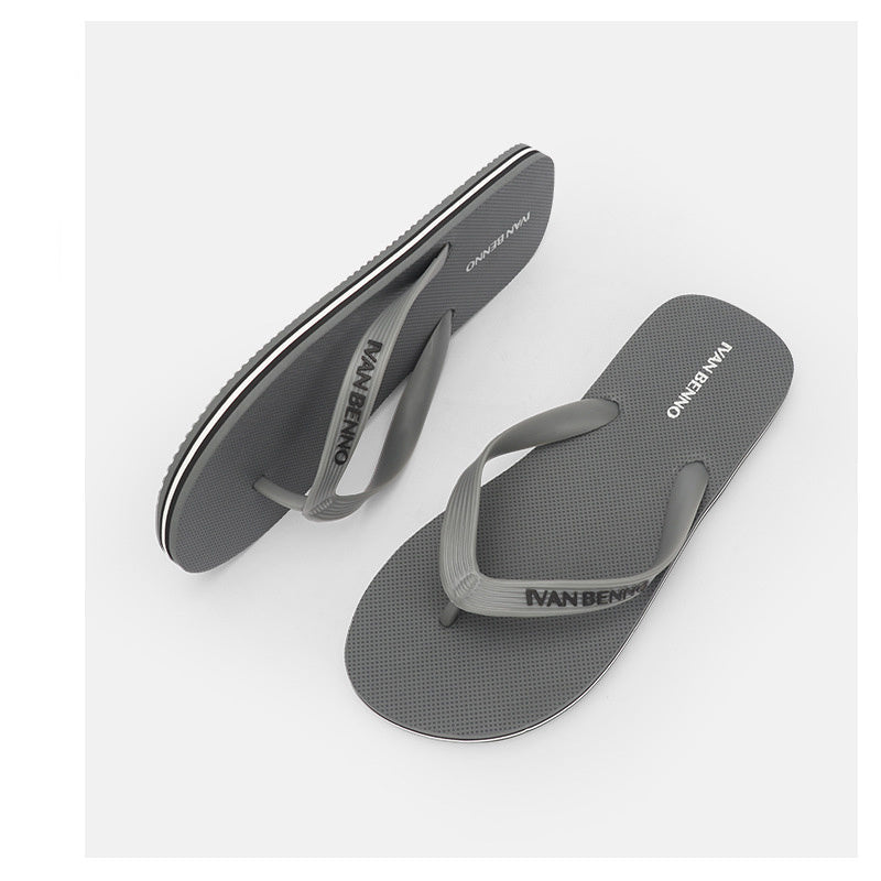 Summer Cross Border Flip Flop Men\'s Smple Antiskid Rubber Beach Shoes