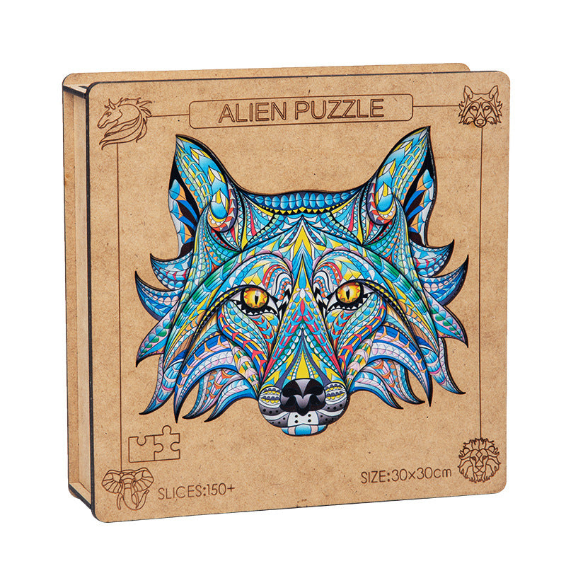 Wood Lion Wolf High Difficulty Creative Irregular Animal Alien Puzzle