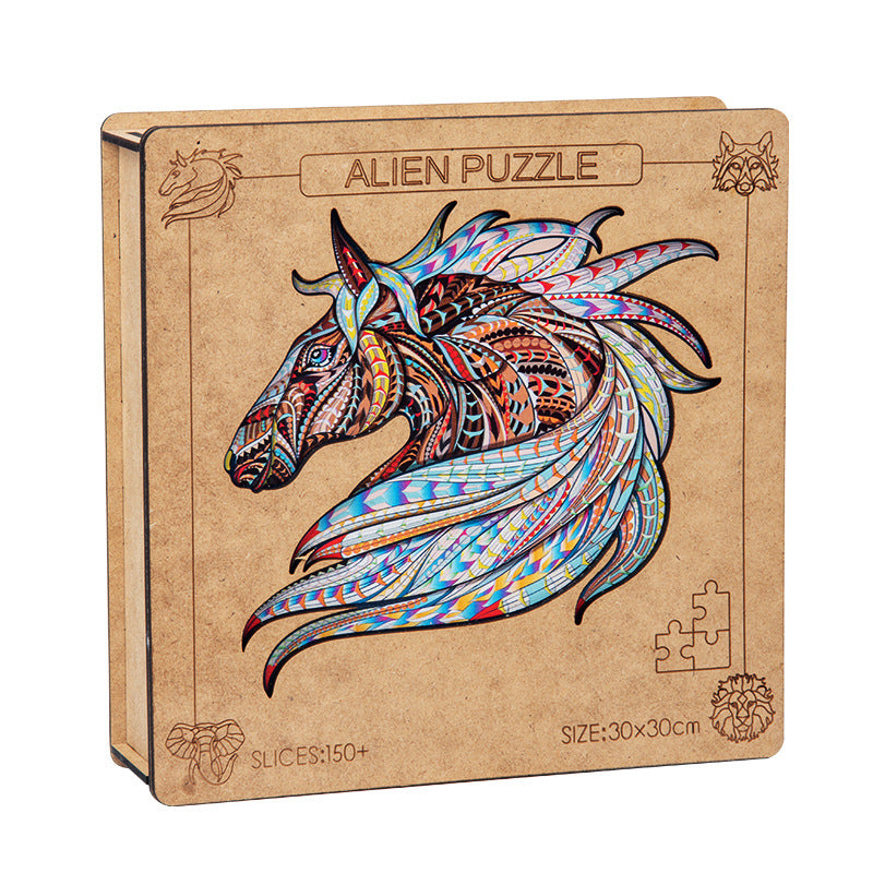 Wood Lion Wolf High Difficulty Creative Irregular Animal Alien Puzzle