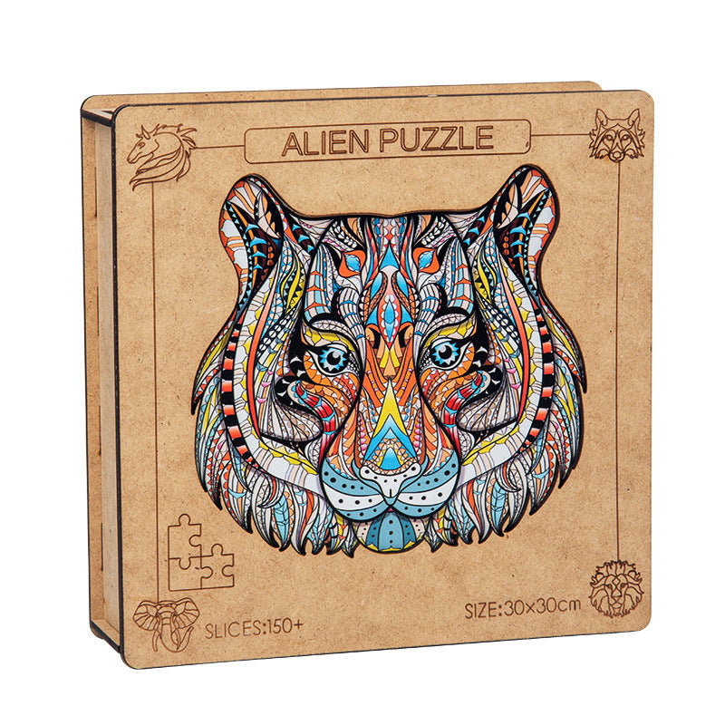 Wood Lion Wolf High Difficulty Creative Irregular Animal Alien Puzzle