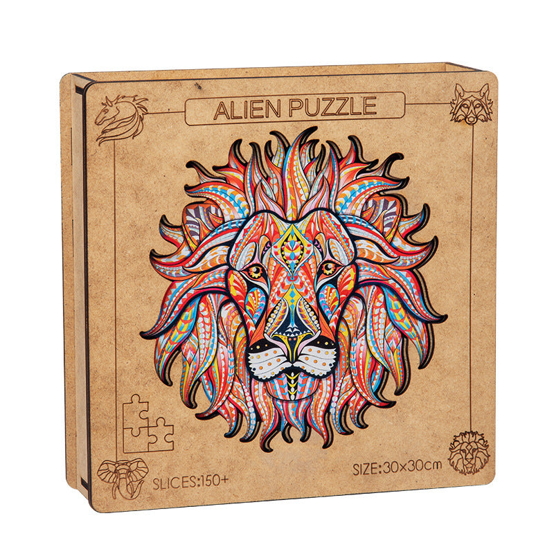 Wood Lion Wolf High Difficulty Creative Irregular Animal Alien Puzzle