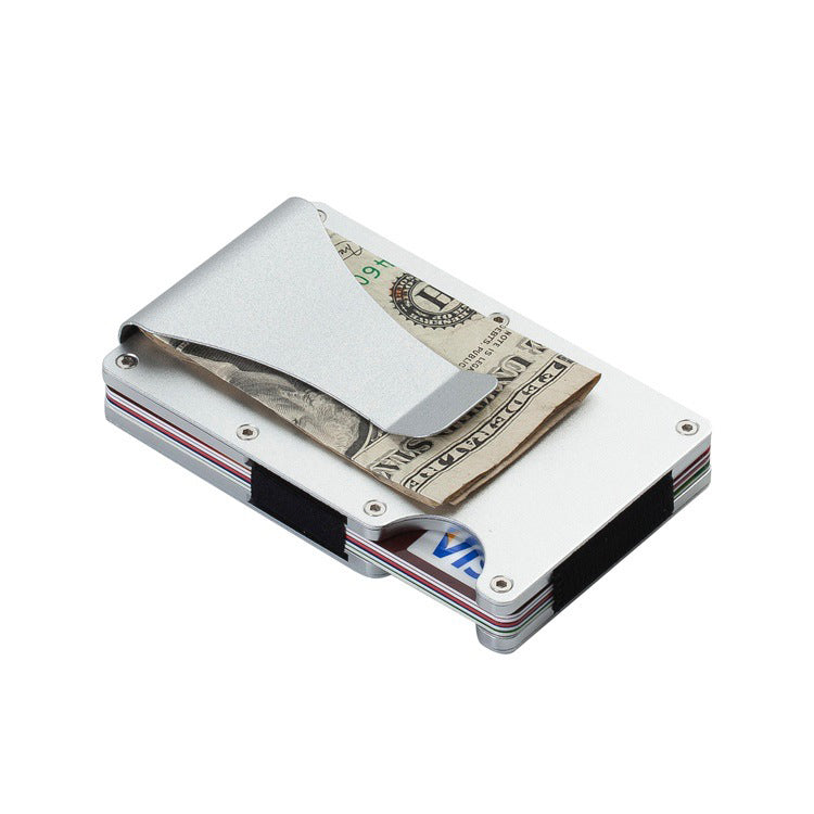 Hommes RFID bloquant mince pince à billets portefeuille ID porte-carte de crédit mince minimaliste