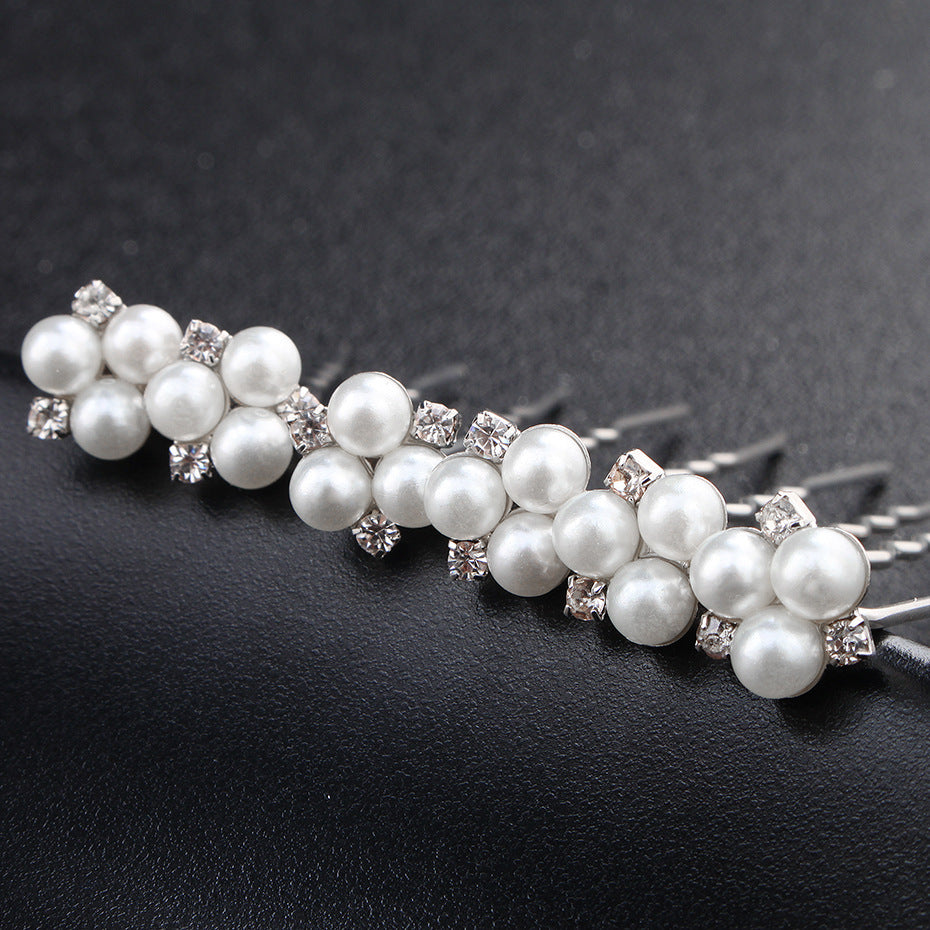 Bröllop smycken Enkel Ny brud Huvudstäder Pearl Strass Harpin Pin Bröllop smycken tillbehör
