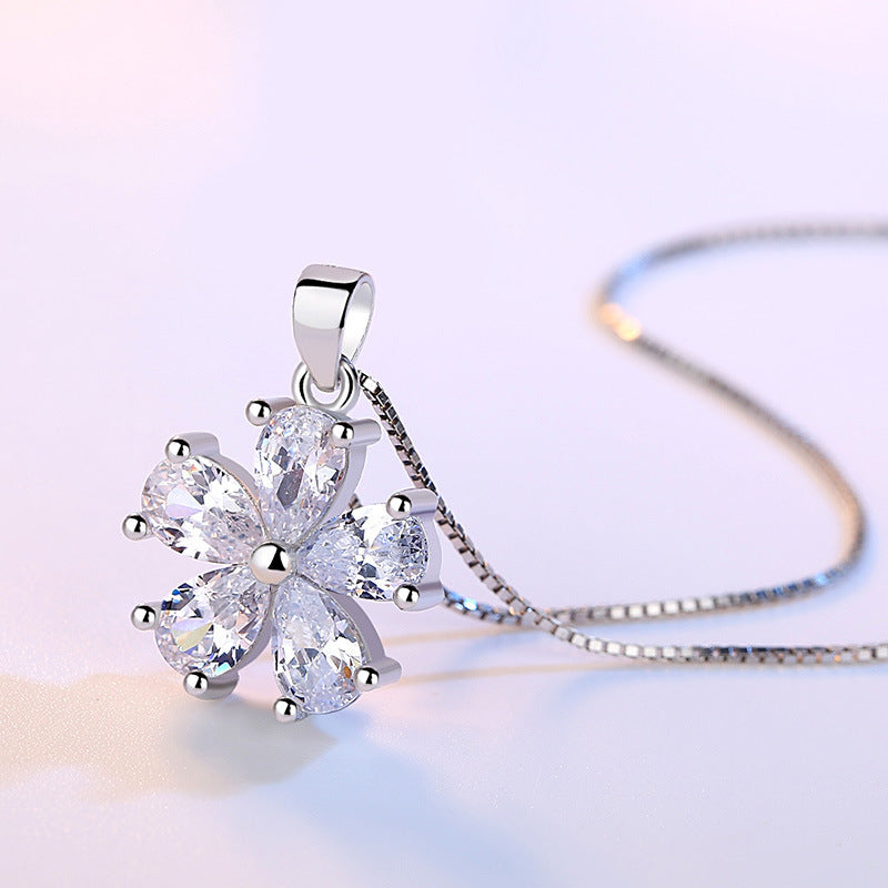Collier pendentif fleur de prunier pour femmes, vente directe d'usine, bijoux